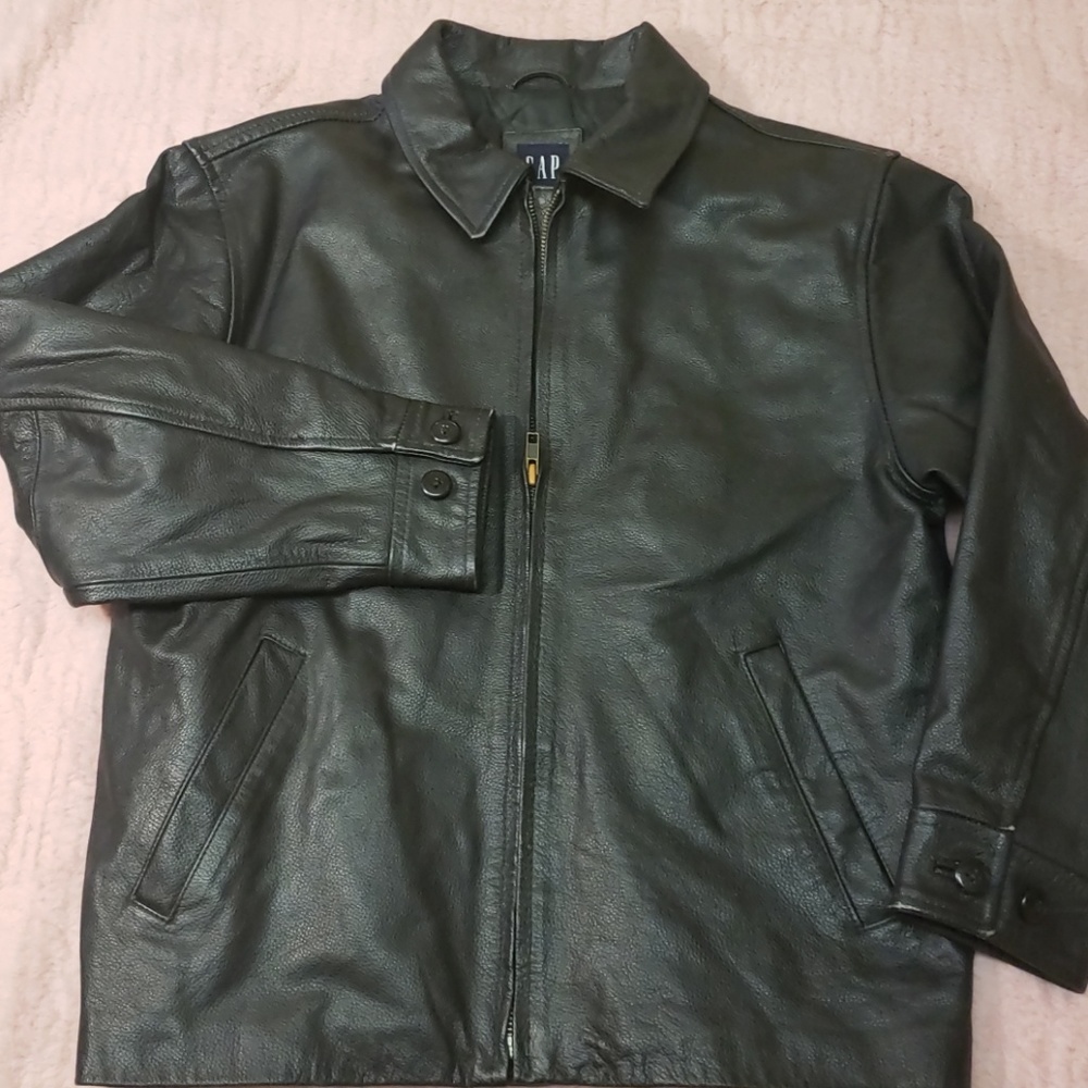 Gap Kida Black 100% Leather jacket